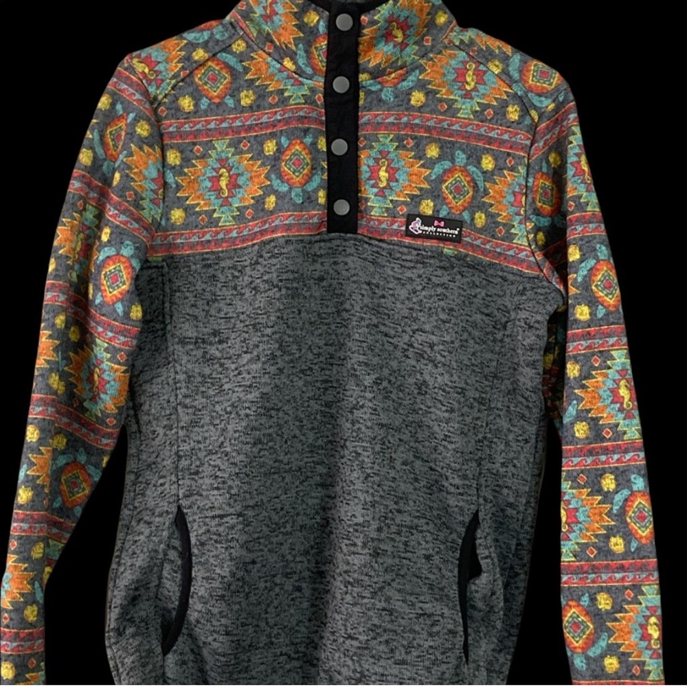 Simply Southern Snap- front fleecy knit Pullover